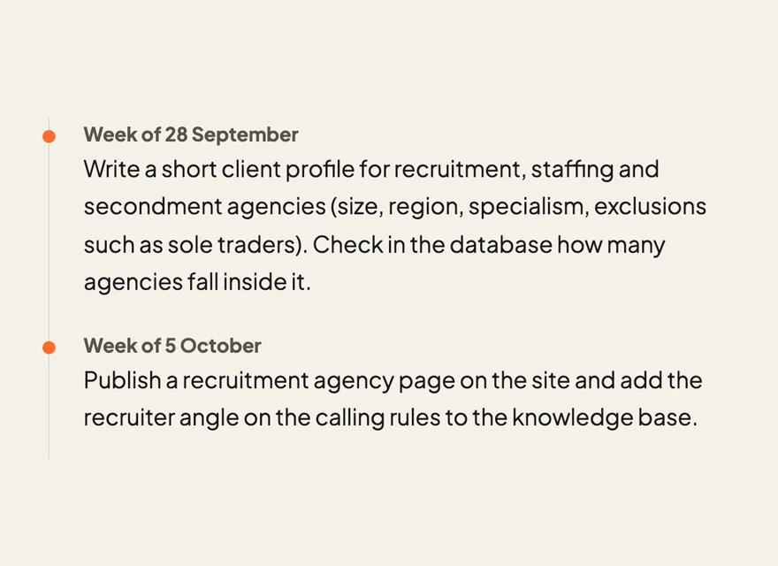 30-day plan from the report: the first two weeks